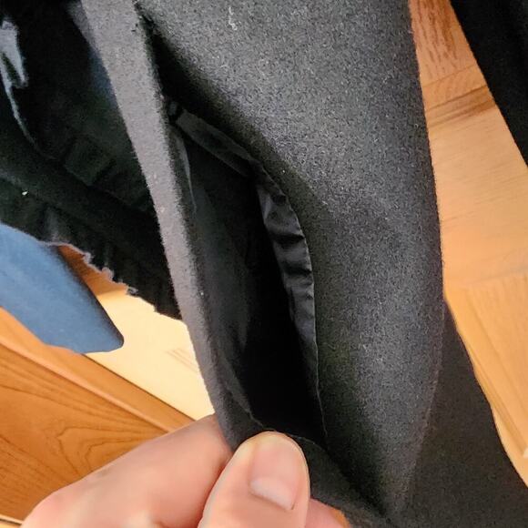 Ann Taylor Black Wool Blend Ruffled Double Breasted Jacket Blazer Women's Size S - Picture 4 of 10